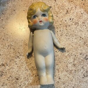 Antique Penny Bisque Jointed Frozen Charlotte Porcelain Doll